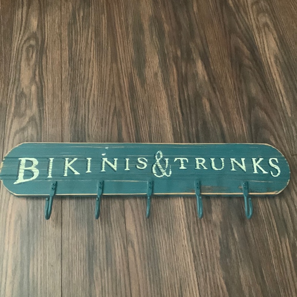 Bikinis and trunks wall hooks!